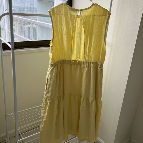 strapless open back dress The Wrap Dress in Linen